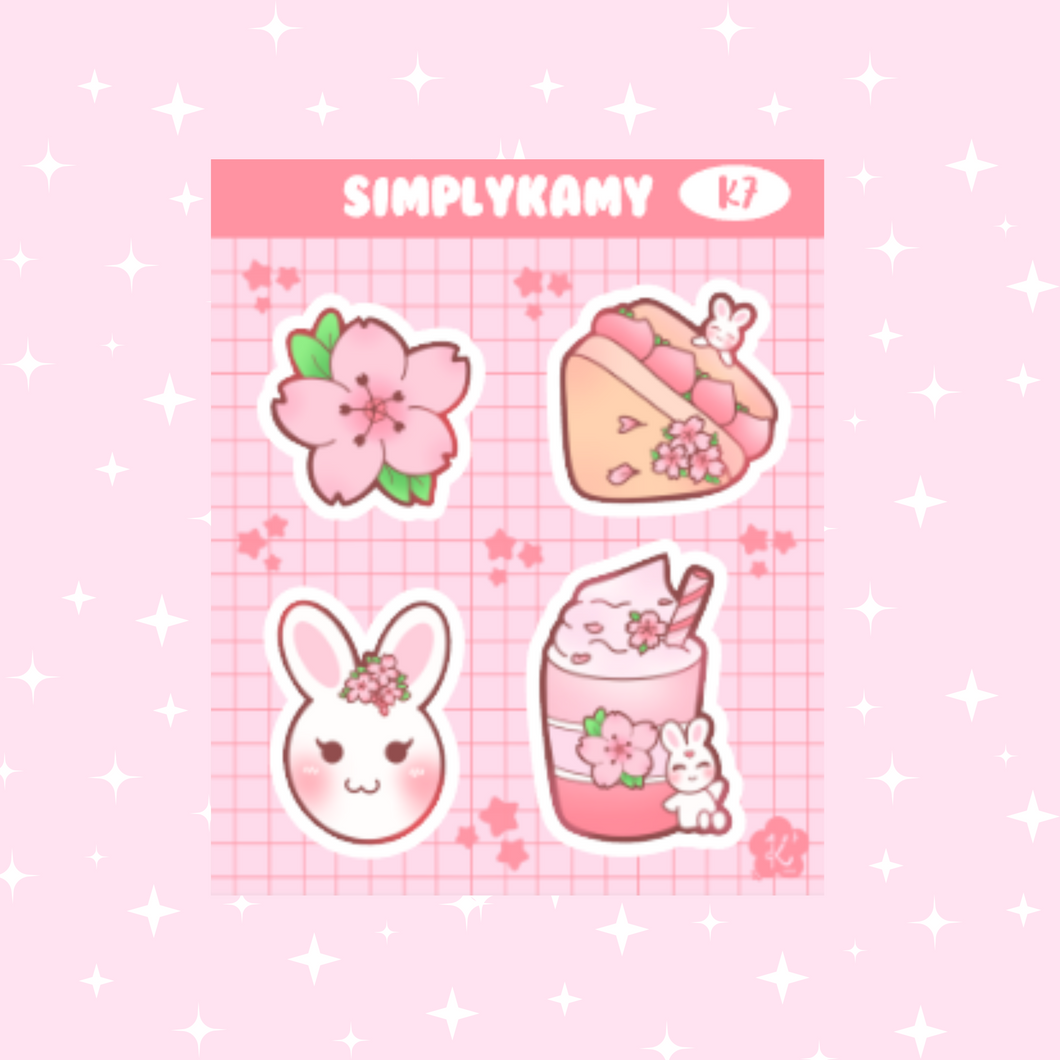 STICKER SHEET | K7 | CHERRY BLOSSOM