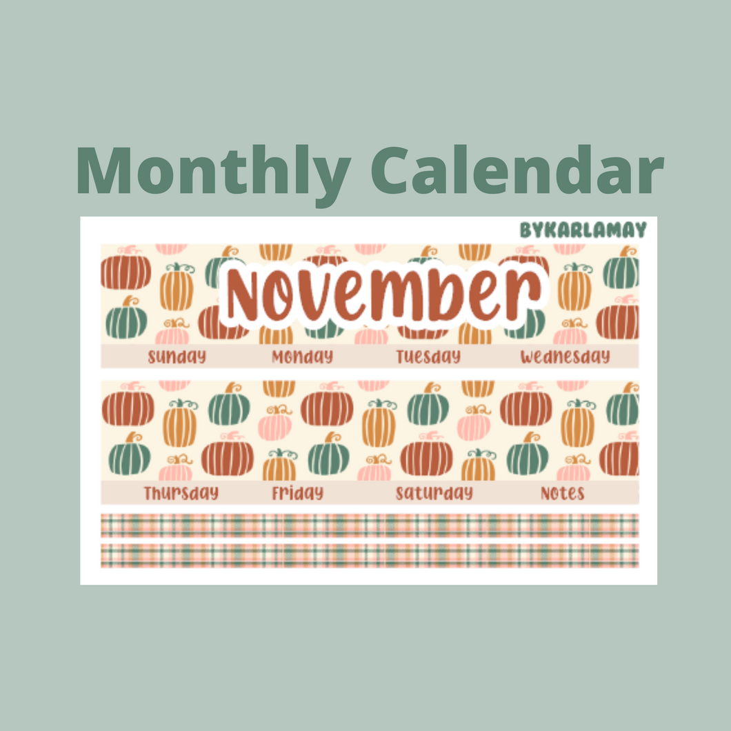 2023 November Monthly Calendar | Add on | Bill Due (7x9)
