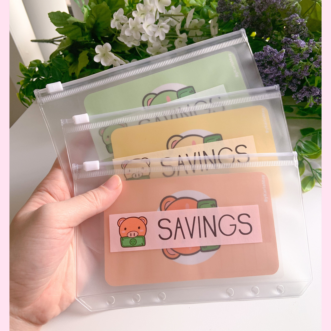 PIG CUSTOM A6 ZIPLOC CASH ENVELOPES + TRACKERS