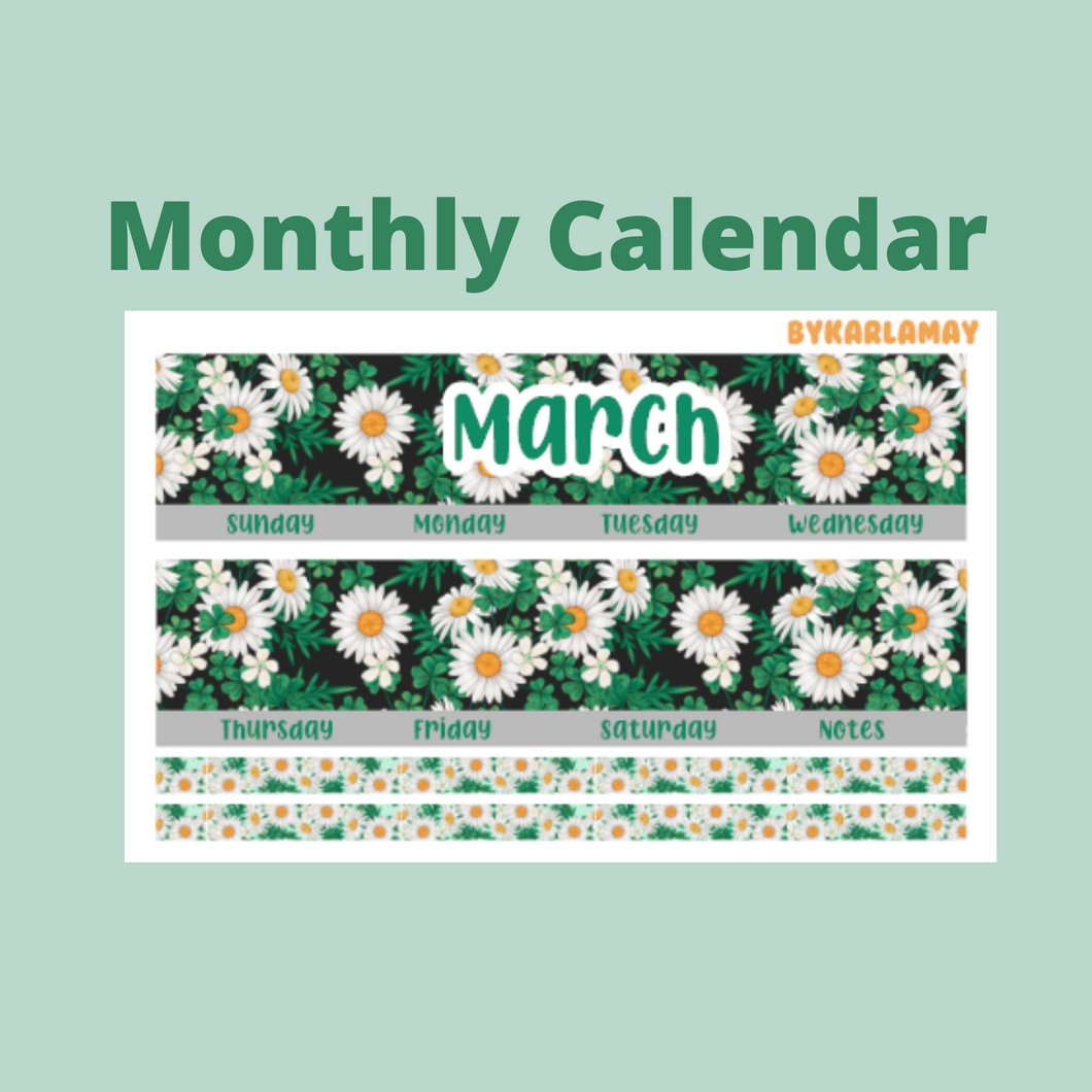 2023 March Monthly Calendar | Add on | Bill Due (7x9)